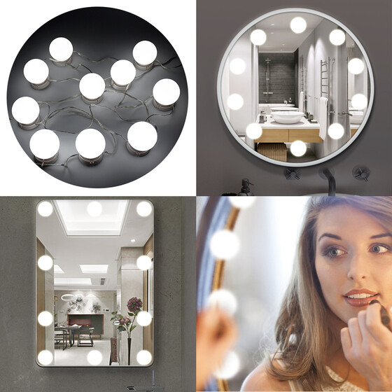 Hollywood Style LED Lights White TOMNEW Vanity Mirror Lights