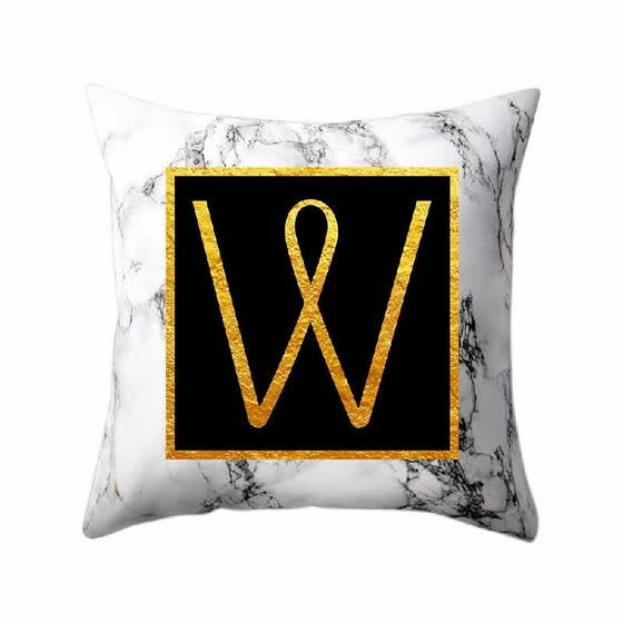 Shop Modern Pillowcases 45 45 Gold Alphabet Word Letter White