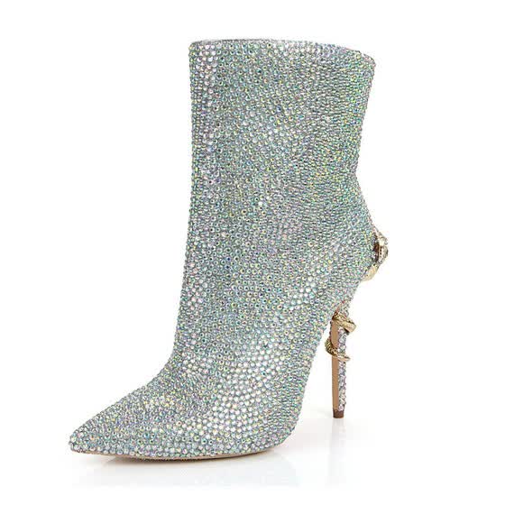 coloured heeled boots