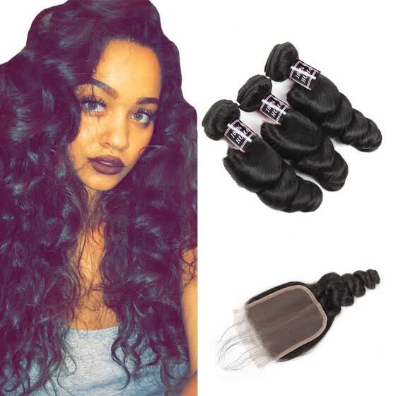 Shop Ishow Hot Sell 7a Malaysian Loose Wave With Closure 3pcs Lot