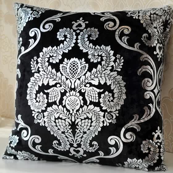 Shop 45 45cm Black Silver Embroidery Customized Pillow Case
