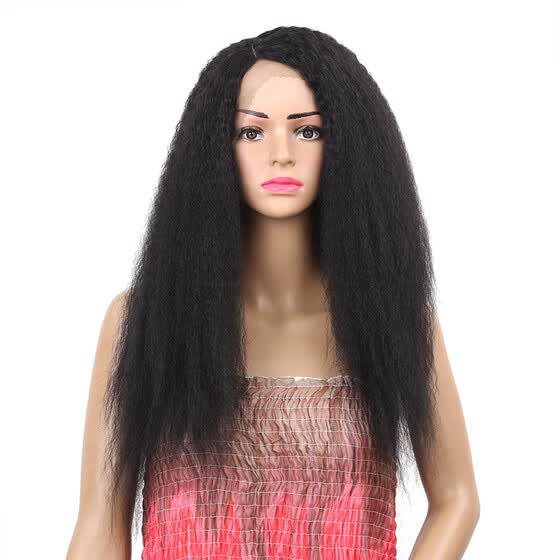 Shop Golden Beauty 24inch Long Kinky Straight Hair Side Part Lace