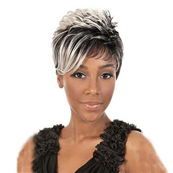 short grey and black wigs