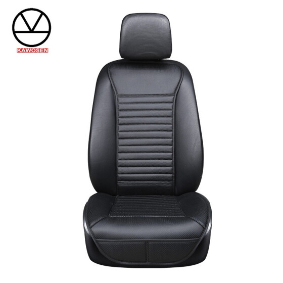 2X PU Leather Black Car Seat Covers Front Seat Cushion For Interior Accessories