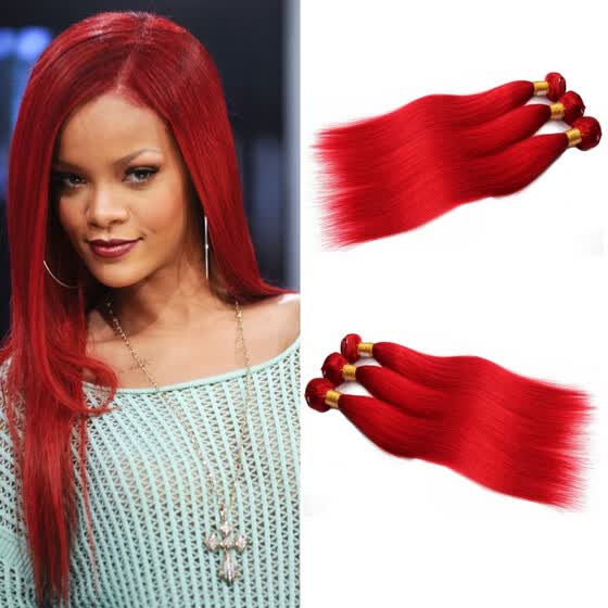 Shop Nami Hair Red Color Brazilian Straight Hair Weaves 3pcs Lot