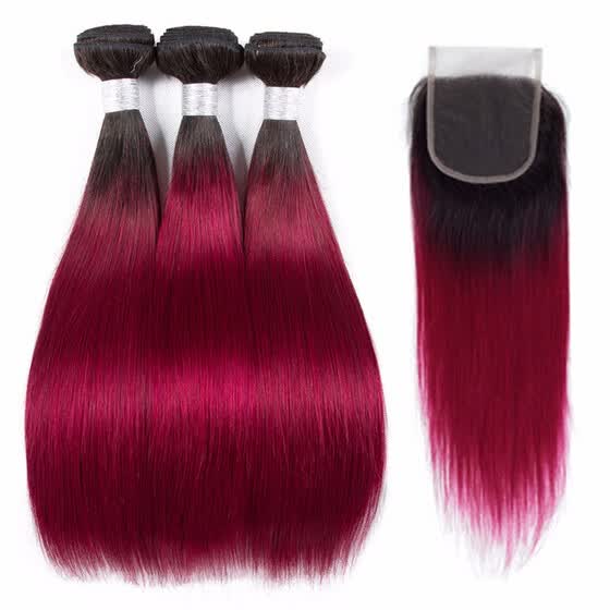 Shop Hcdiva Ombre Hair Bundle With Closure Brazilian Virgin