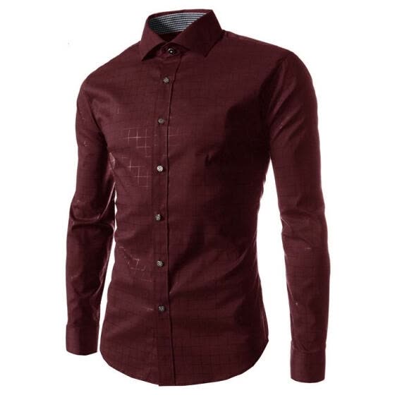 Shop Zogaa New Men's Shirt Fashion Printing Grid Long Sleeve Online ...