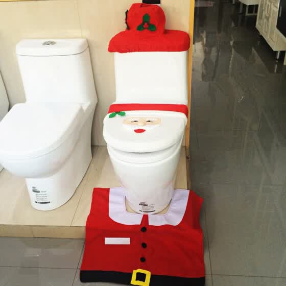 Shop Santa Claus Bathroom Toilet Seat Cover And Rug Set Bathroom