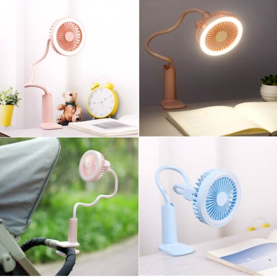 2in1 Usb Rechargeable Portable Led, Table Lamp Fan