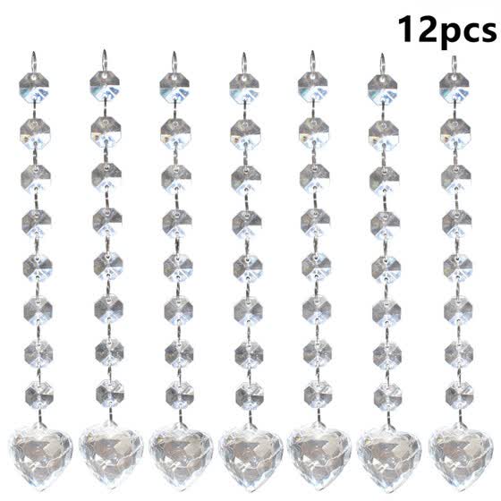 12 Pcs Acrylic Crystal Chandelier Beads Garland Hanging 12 Pcs Acrylic Crystal Chandelier Beads Garland Hanging Beaded Curtains Wedding
