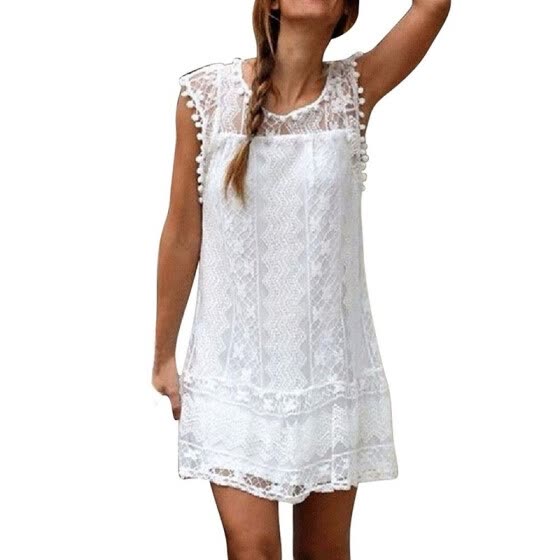 casual white short dress