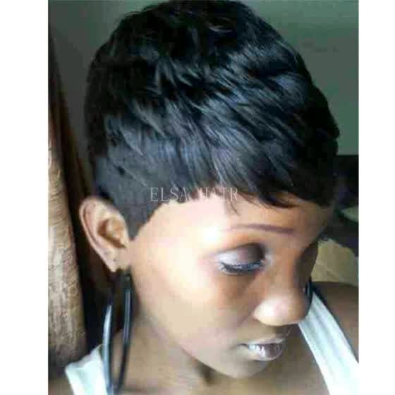 Shop Short Human Hair Straight Wigs For Black Women Brazilian