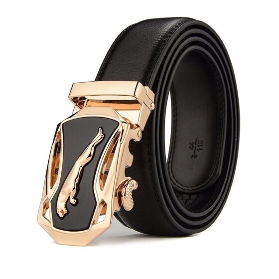 Fashion Men/'s Automatic Buckle Belt Genuine Leather Ratchet Waistband Mens Gift