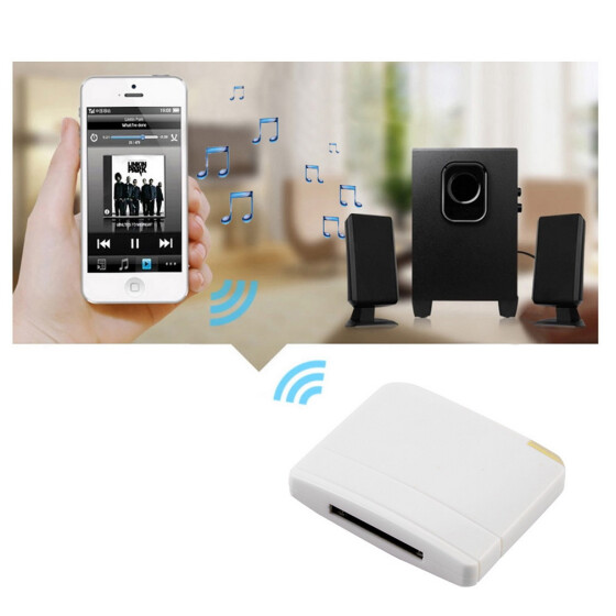 Bluetooth 4.0 Music Receiver Audio Adapter for iPod iPhone 30Pin Dock Speaker
