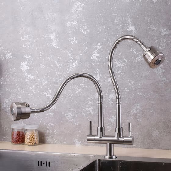 Shop 304 Stainless Steel Kitchen Faucet Single Cold Double Double Sink Sink Faucet Online From Best Comforters Sets On Jd Com Global Site Joybuy Com