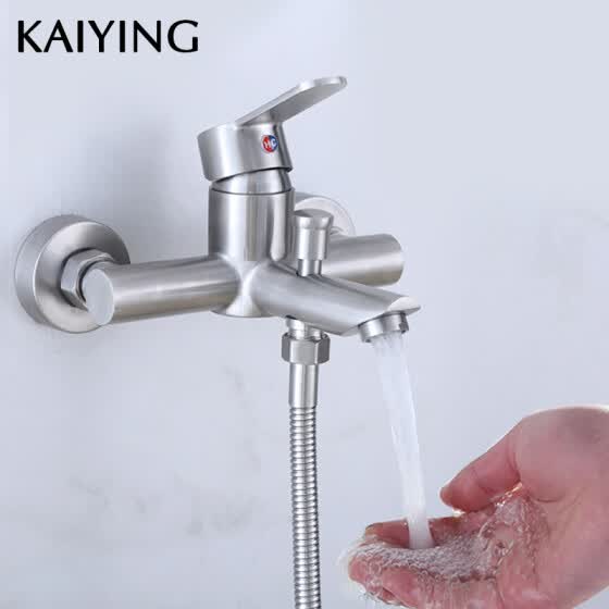 Shop Kaiying 304 Stainless Steel Bathroom Shower Faucet Wall Mounted Bathtub Mixing Valve Shower Mixer Tap 2213 Online From Best Bathroom Faucets On Jd Com Global Site Joybuy Com