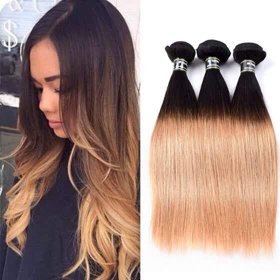 Shop Amazing Star Ombre Straight Hair 3 Bundles Brazilian Virgin