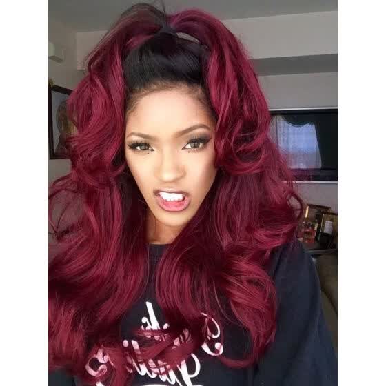 Shop T Top Hair Long Body Wave T1b 99j Burgundy Ombre With Dark