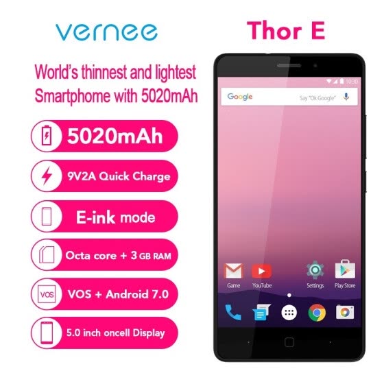 Shop Vernee Thor E Smartphone 4g Mtk6753 Octa Core 5 0 Android 7 0