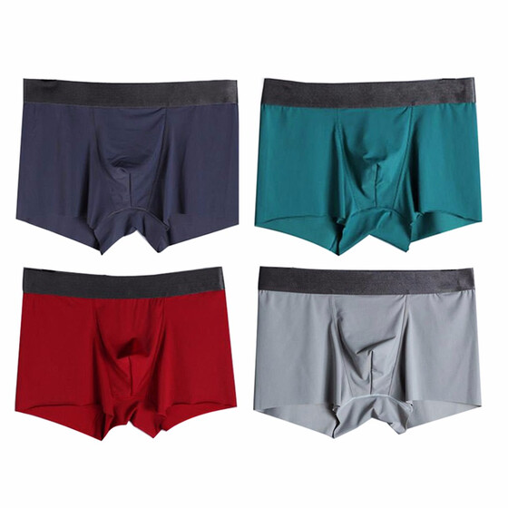 Qianbeili.vk Mens Underwear Soft Combed Cotton Boxer Briefs Plus Size 4Pack
