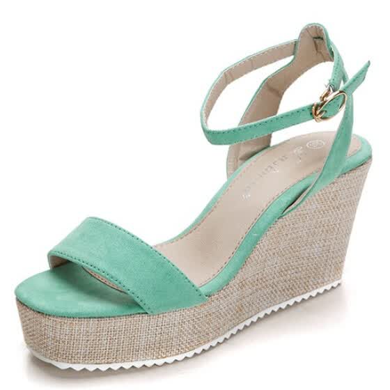 Shop Women Wedges Sandals Ankle Strap Open Toe Platform