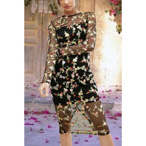 floral embroidered homecoming dress