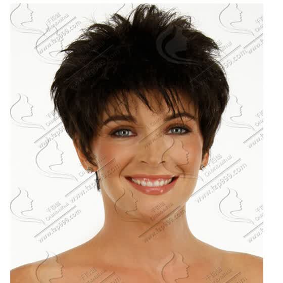 Shop Qianbaihui Short Layer Natural Curly Wigs With Bangs Black