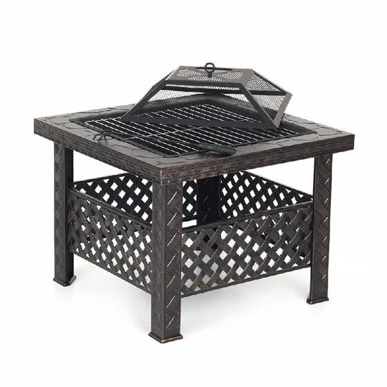 Shop Ikayaa Metal Garden Backyard Fire Pit Patio Square Firepit