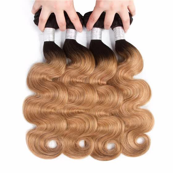 Shop Hcdiva Ombre Hair T1b 27 Dark Roots Blonde End 4pcs Lot Pre
