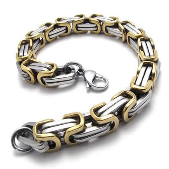 Hpolw Stainless Steel Link Box Mens Bracelet Gold Silver 9 Mens Bracelet Gold Silver