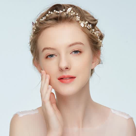 Shop Jonnafe Pretty Bridal Gold Leaf Headband Women Hair Vine