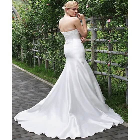 Shop Mermaid Trumpet Strapless Satin Corded Lace Made To