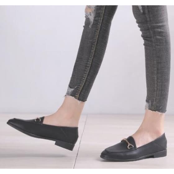 women's black slip on casual shoes