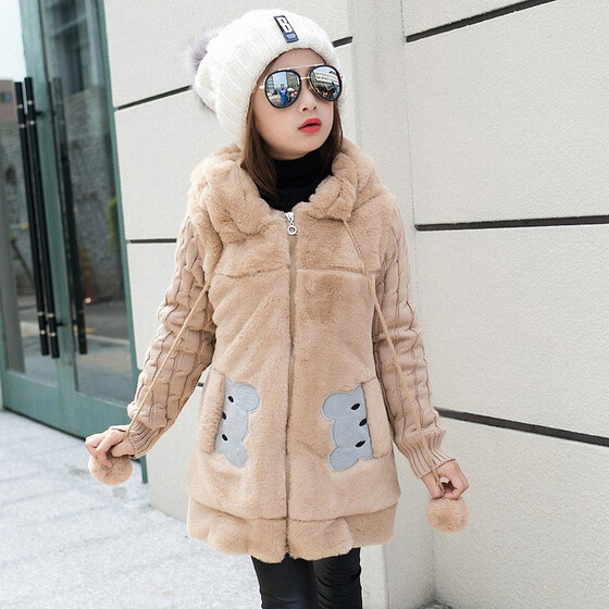 Child Kids Baby Girl Faux Fur Fleece Coat Winter Warm Jacket Parkas Outerwear