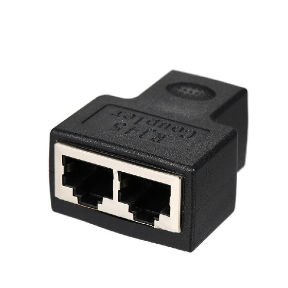 1 To 2 RJ45 Ethernet Connector Splitter Adapter Network Sockets Connector US