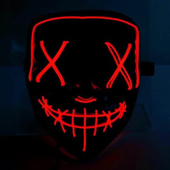 Shop Party Led Cold Light Flash Grimace Fluorescent Mask Festival