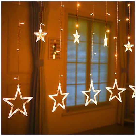 Shop 110 220v Eu Us Led Christmas Star Curtain Lights Indoor