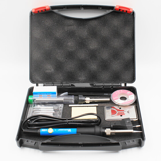 US 60W 110V Electric Soldering Iron Welding Tool Kit AdjustableTemperature+Case