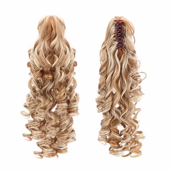 Shop 18 Curly Synthetic Ponytail Wig Hair Extensions Claw On