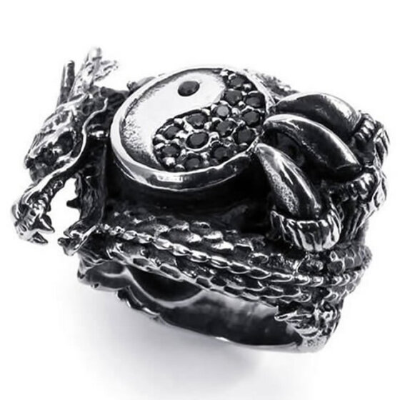 Men's Jewelry Stainless Steel Cast Wings Ring Vintage Fashion Gothic Biker Punk