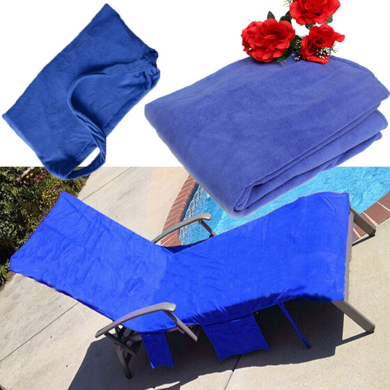 LOUNGER BEACH TOWEL SUN LOUNGER FOR HOLIDAY GARDEN LOUNGE MATE WITH POCKETS