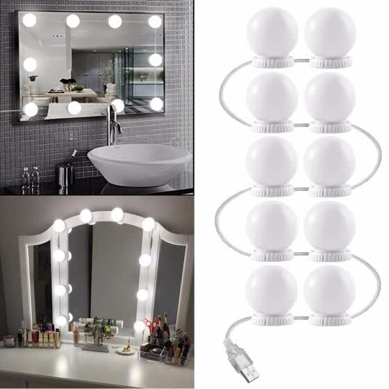 makeup vanity with mirror and lights