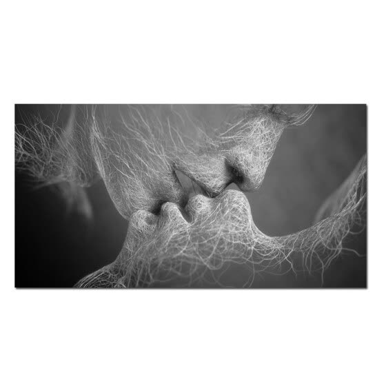 Shop Modern Abstract Couple With Box Canvas Kiss Hotel