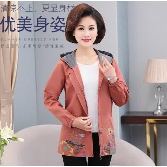 Shop Middle Aged Mom Fashion Embroidered Jacket Jacket Middle