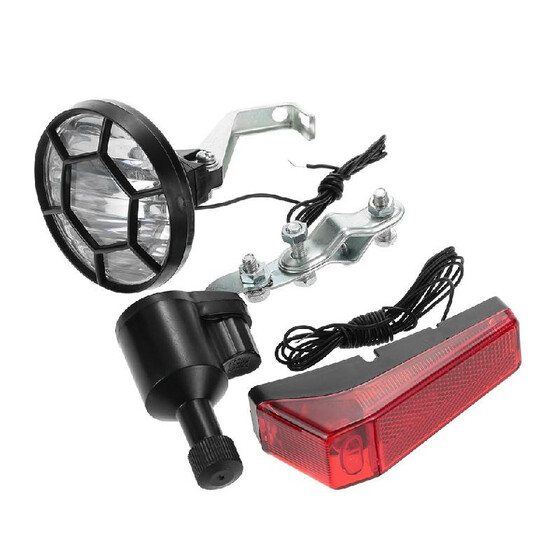 Bike Bicycle Cycling Dynamo Lights Set Safety Headlight Rearlight LED Lamp 6V 3W