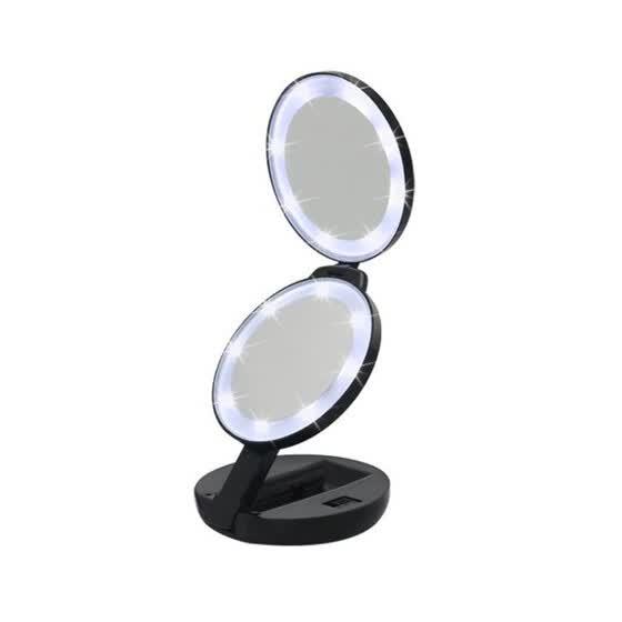Jipush Circular Three Fold Led Makeup Mirror Double Side Circular Three Fold Led Makeup Mirror