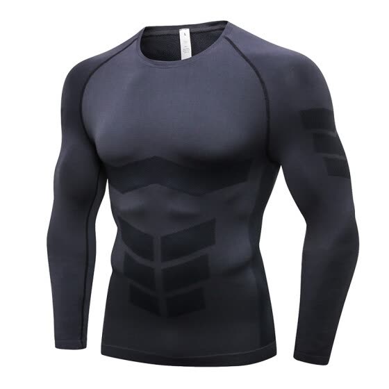 Shop Men Fitness Running T Shirt Breathable Quick Dry Long