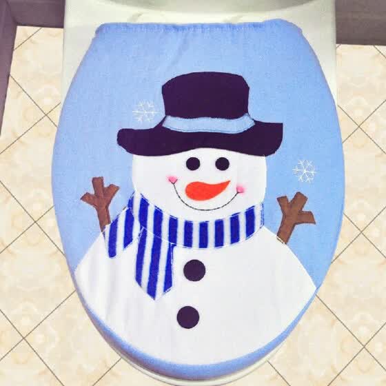 Shop Soft Polyester Snowman Christmas Toilet Seat Cover Christmas