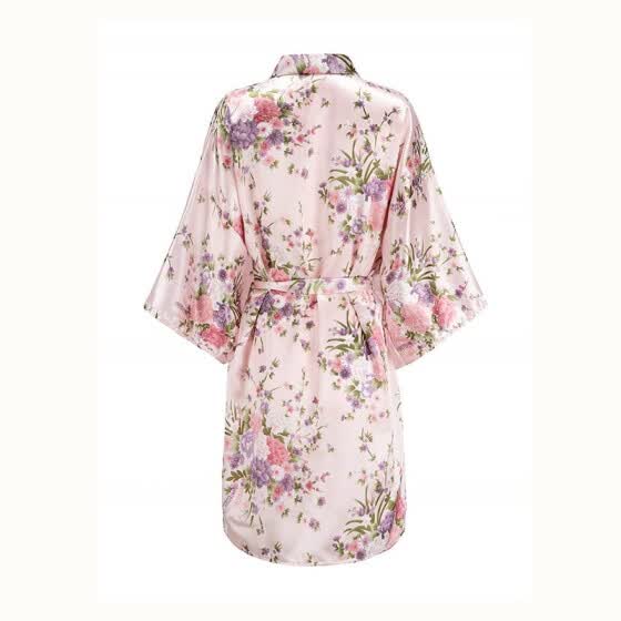 floral satin robes for bridesmaids