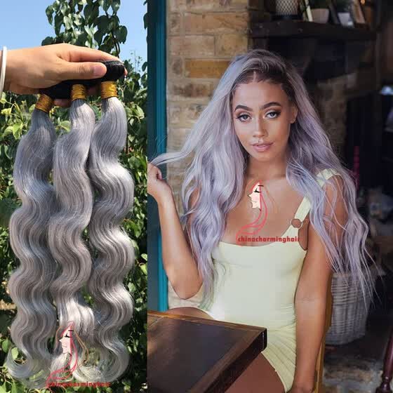 Shop New Arrival 8a Brazilian Body Wave 3pcs Lot Ombre Silver Grey